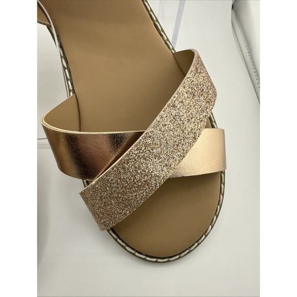 Tucker + Tate Arya Girls Cross Strap Rose Gold 3M Faux Leather Sandals‎ NWOB - Picture 3 of 8